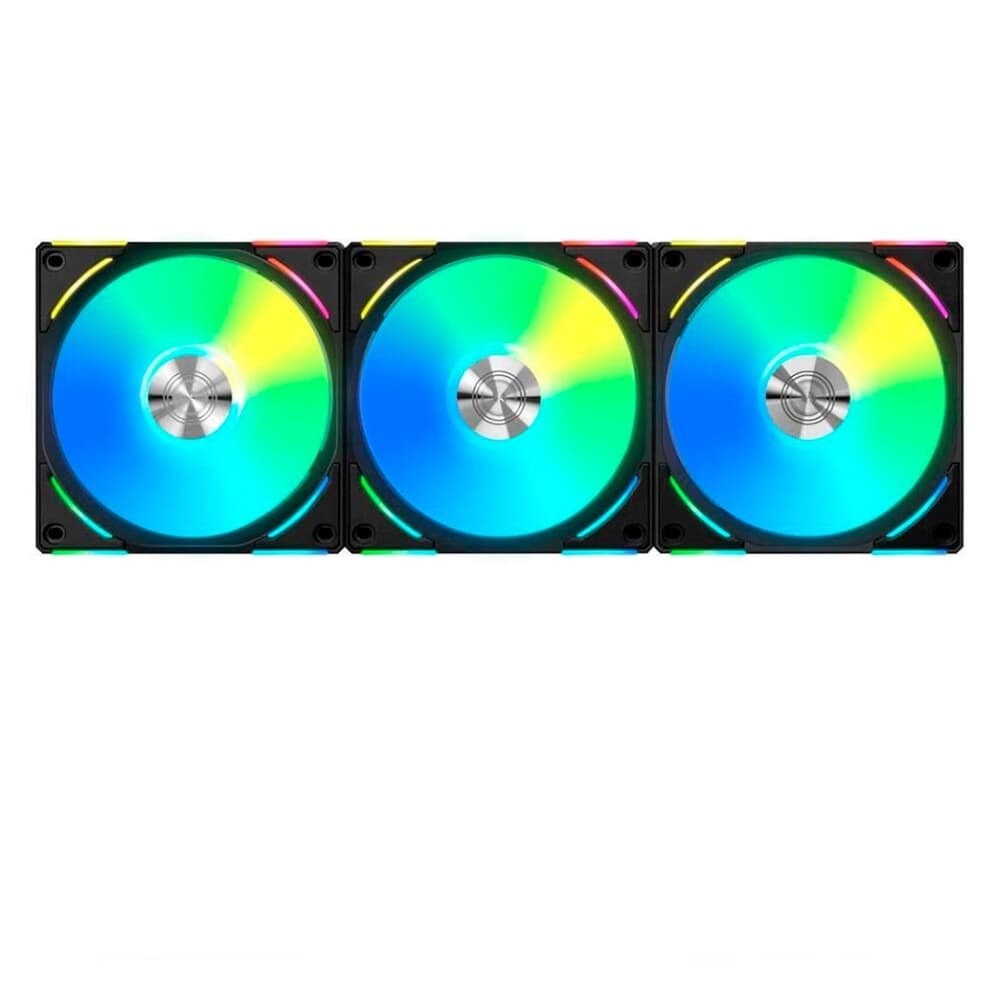 KIT GAMER UNI FAN 120MM PRETO COM 3 FANS RGB NA FAN MODELO UF-AL120V2-3B