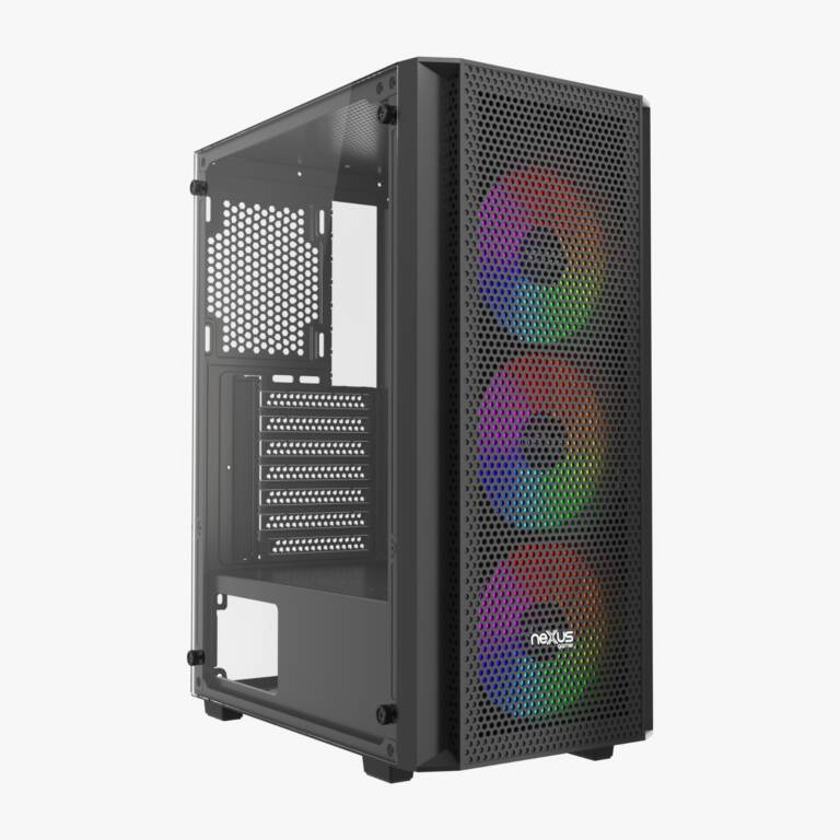 Gabinete Gamer Nexus Xenon New com 3 Fans Rainbow Mid Tower Vidro Temperado