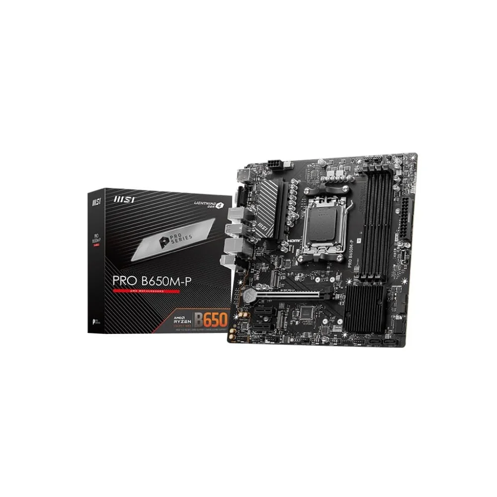 Placa-Mãe MSI PRO B650M-P AMD AM5 DDR5 Micro-ATX (VGA/HDMI/DisplayPort)