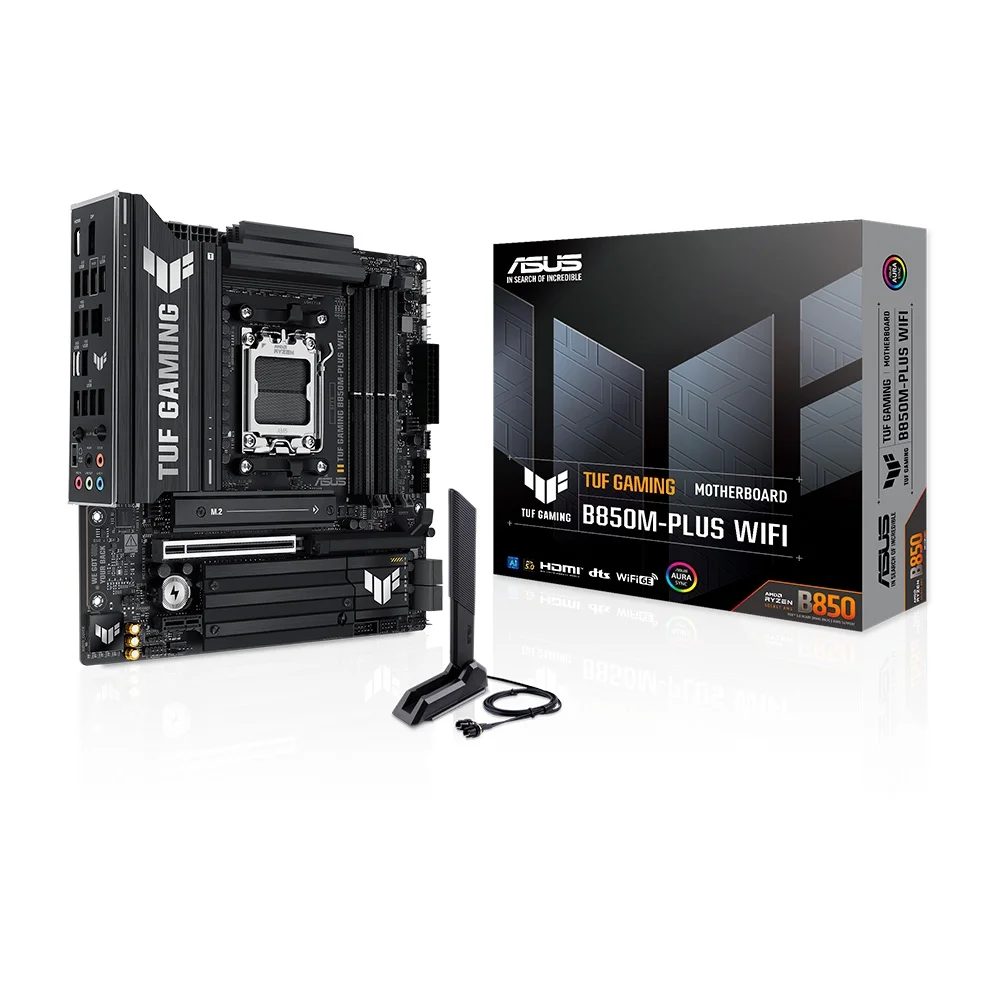 Placa Mãe ASUS TUF B850M-PLUS WIFI, AMD AM5 , m-ATX, DDR5, Wi-fi 6e, Preto - TUF GAMING B850M-PLUS WIFI