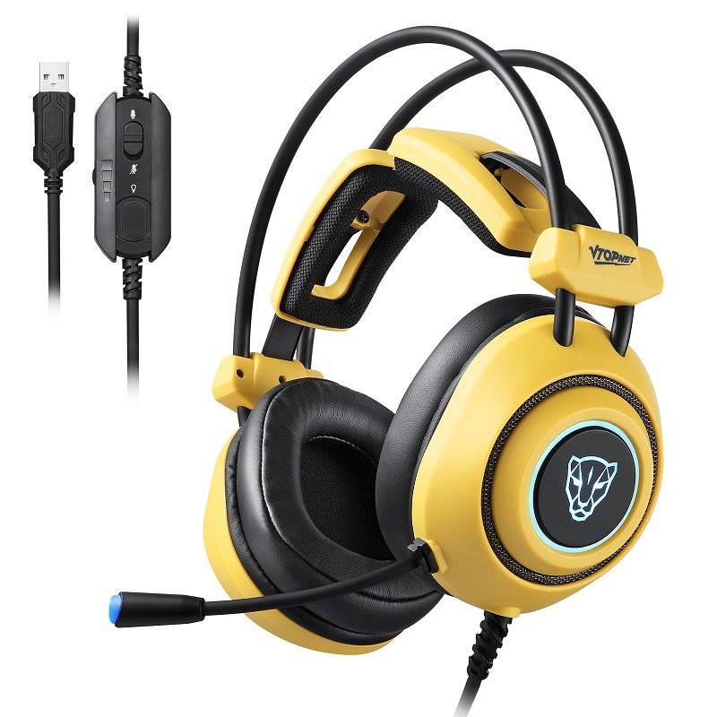 Headset Motospeed H19 Amarelo Som 7.1 USB Led — Novo | VGamer