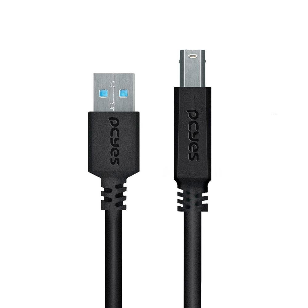 Cabo USB A para USB B 3.0 2 Metros PCYes PUABM3-2