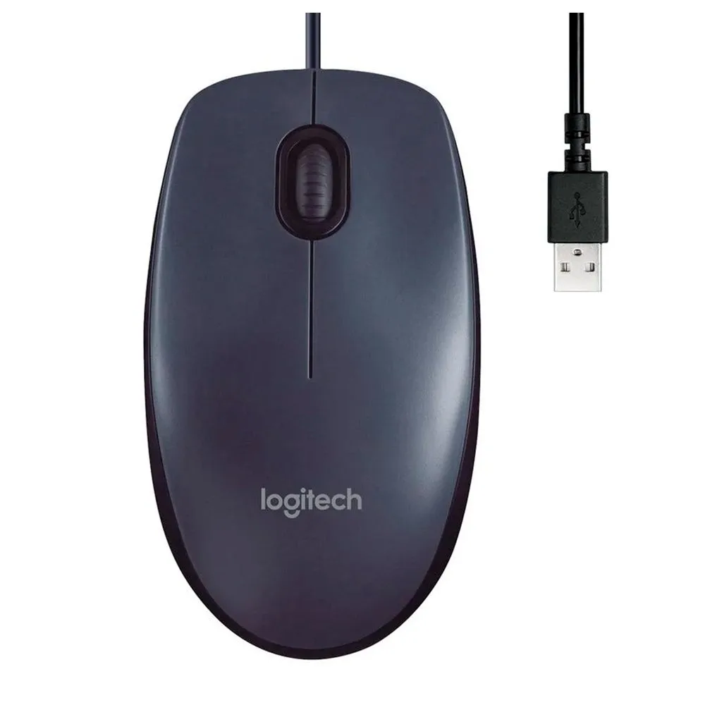 Mouse Logitech M90, 1000 DPI, Ambidestro, C/ Fio, Plug and play, Preto - 910-004053