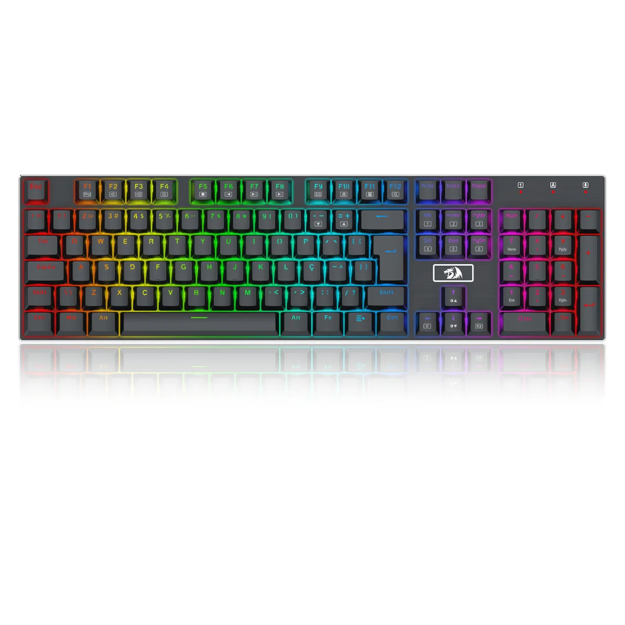 Teclado Redragon Devarajas, Mecânico, Switch Brown (Marrom), RGB, USB - K556RGB (PT-BROWN)