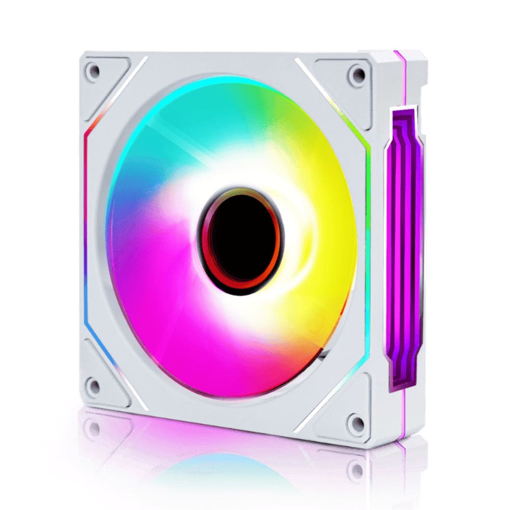 Cooler Fan Round5 Aurora Reverse White, ARGB, 120mm, PWM, Branco - R5-AURORA-RV-W