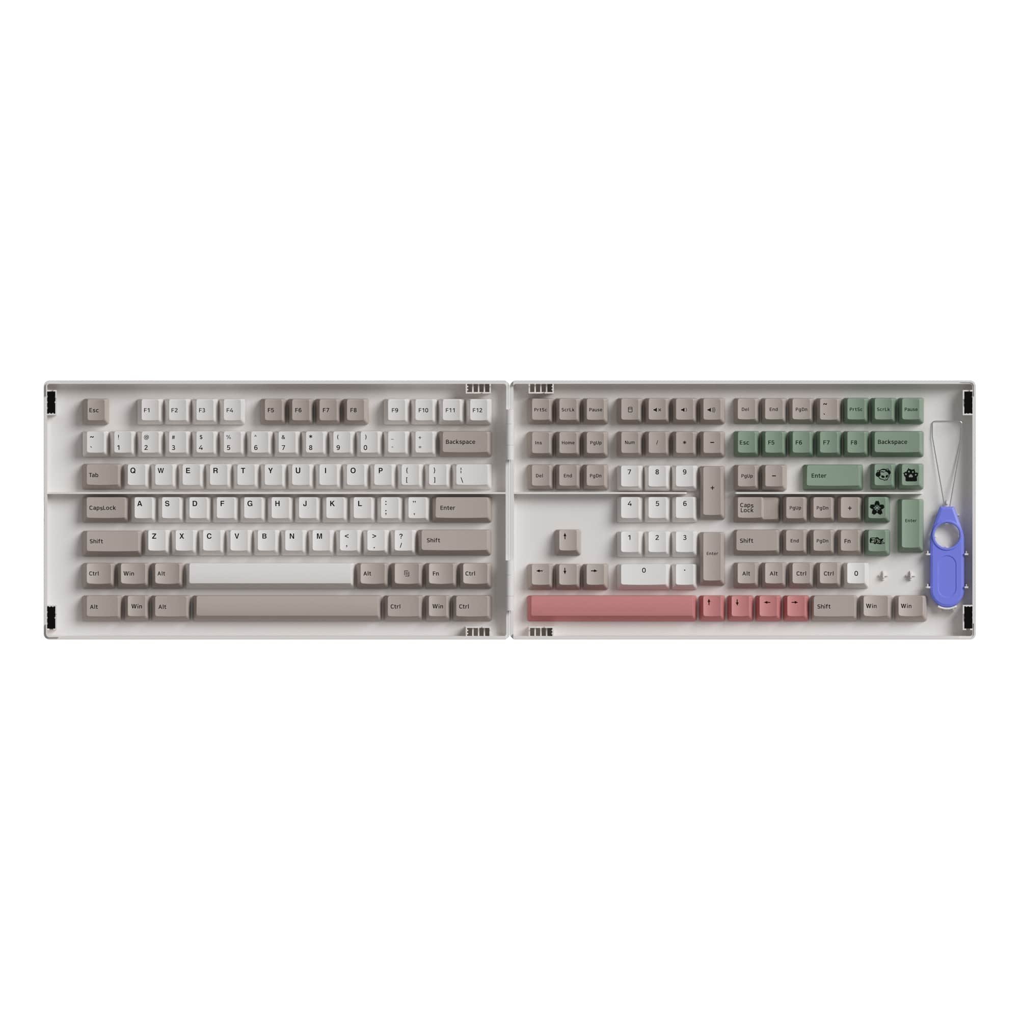 Keycap Akko 9009 Retro Branco C/ Detalhes PBT Double Shot Perfil Cherry