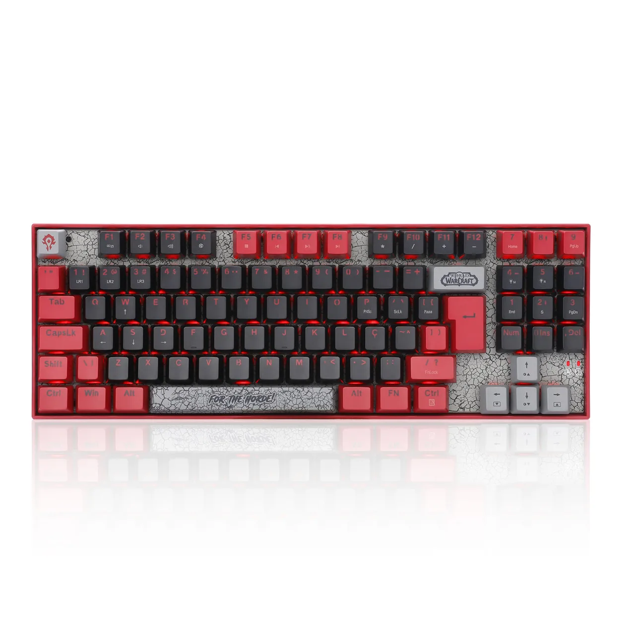 Teclado Redragon World Of Warcraft: Horda, Mecanico, Switch Yellow Blizzard, LED Vermelho, Preto e Vermelho - YMG1