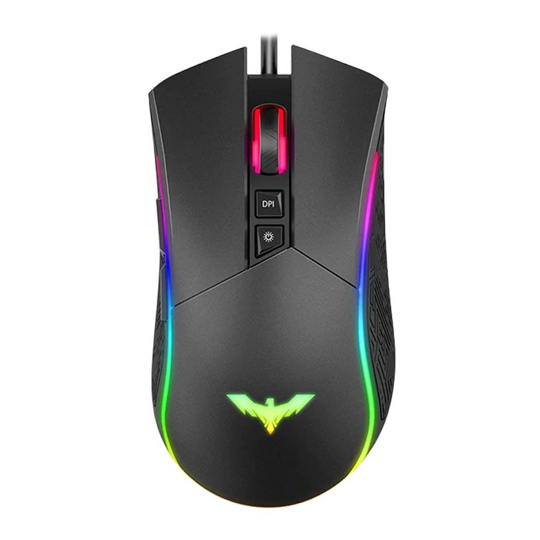 Mouse Havit MS733, 4800 DPI, RGB, 7 Botões, USB, HV-MS733-BK