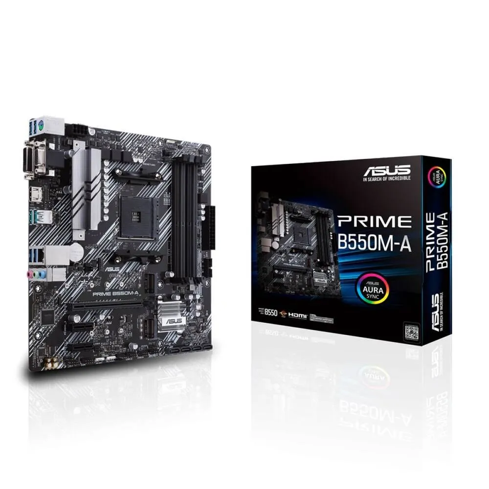 Placa Mãe Asus Prime B550M-A AMD AM4 DDR4 mATX - 90MB14I0-C1BAY0