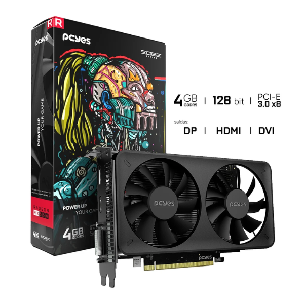 Placa de Vídeo PCYes Radeon RX 550 4GB GDDR5 128-bit Dual Fan