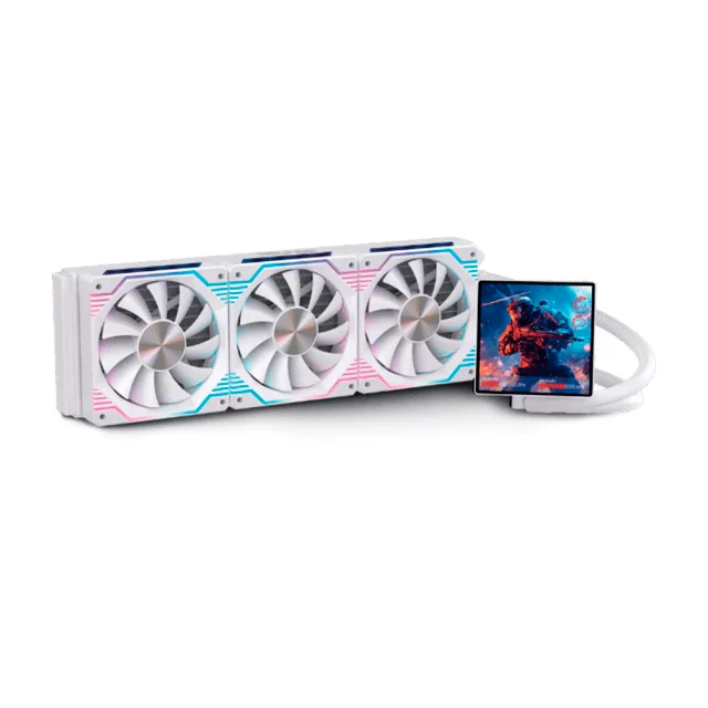 Water Cooler Round5 Zephyro 360mm ARGB com Tela LCD Intel/AMD TDP 300W Branco
