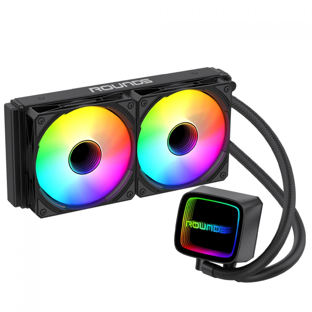 Water Cooler Round5 Eurus Black, ARGB, 240mm, Intel-AMD, PWM, Preto - R5-WC-EURUS-240B