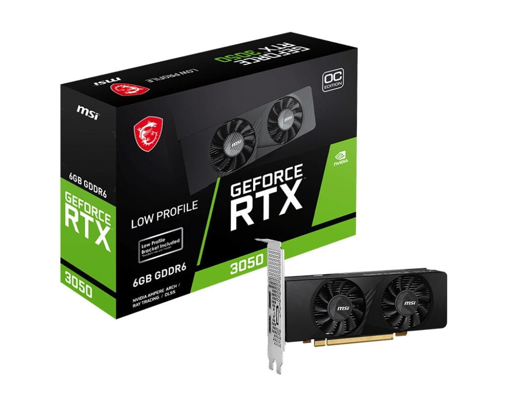 Placa de Video MSI RTX 3050 LP OC NVidia 6GB GDDR6 Low Profile mITX Dual Fan - 912-V812-023