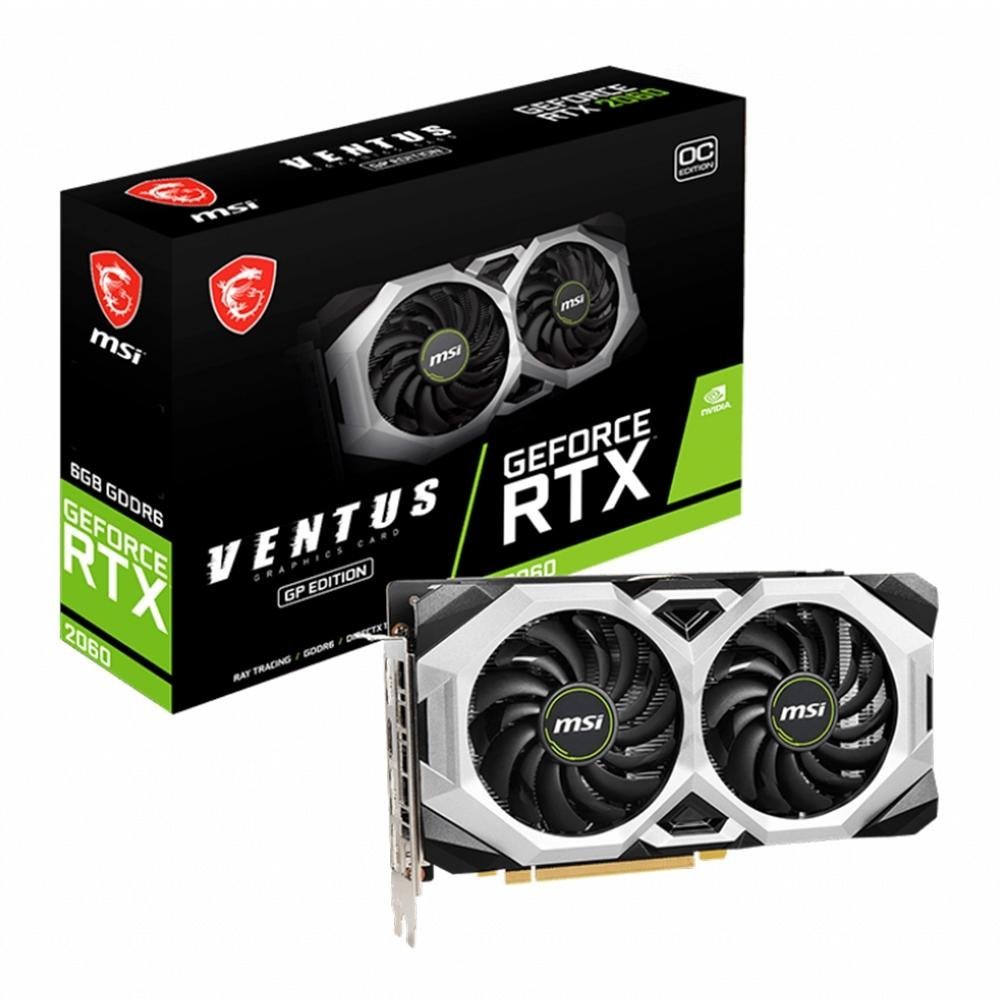 Placa de Video RTX 2060, MSI, Ventus GP OC, 6 GB, GDDR6, Dual Fan, 912-V375-808