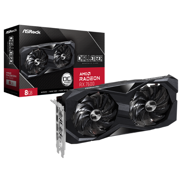 Placa de Vídeo AsRock Radeon RX 7600 8GB Challenger OC GDDR6 - 90-GA41ZZ-00UANF
