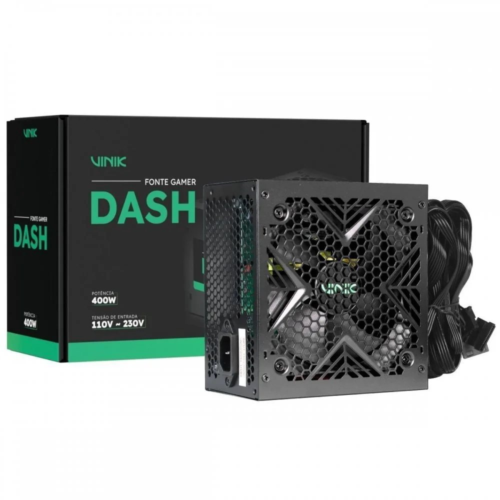 Fonte Gamer Vinik Dash 400W Preto - VFG400WPV3