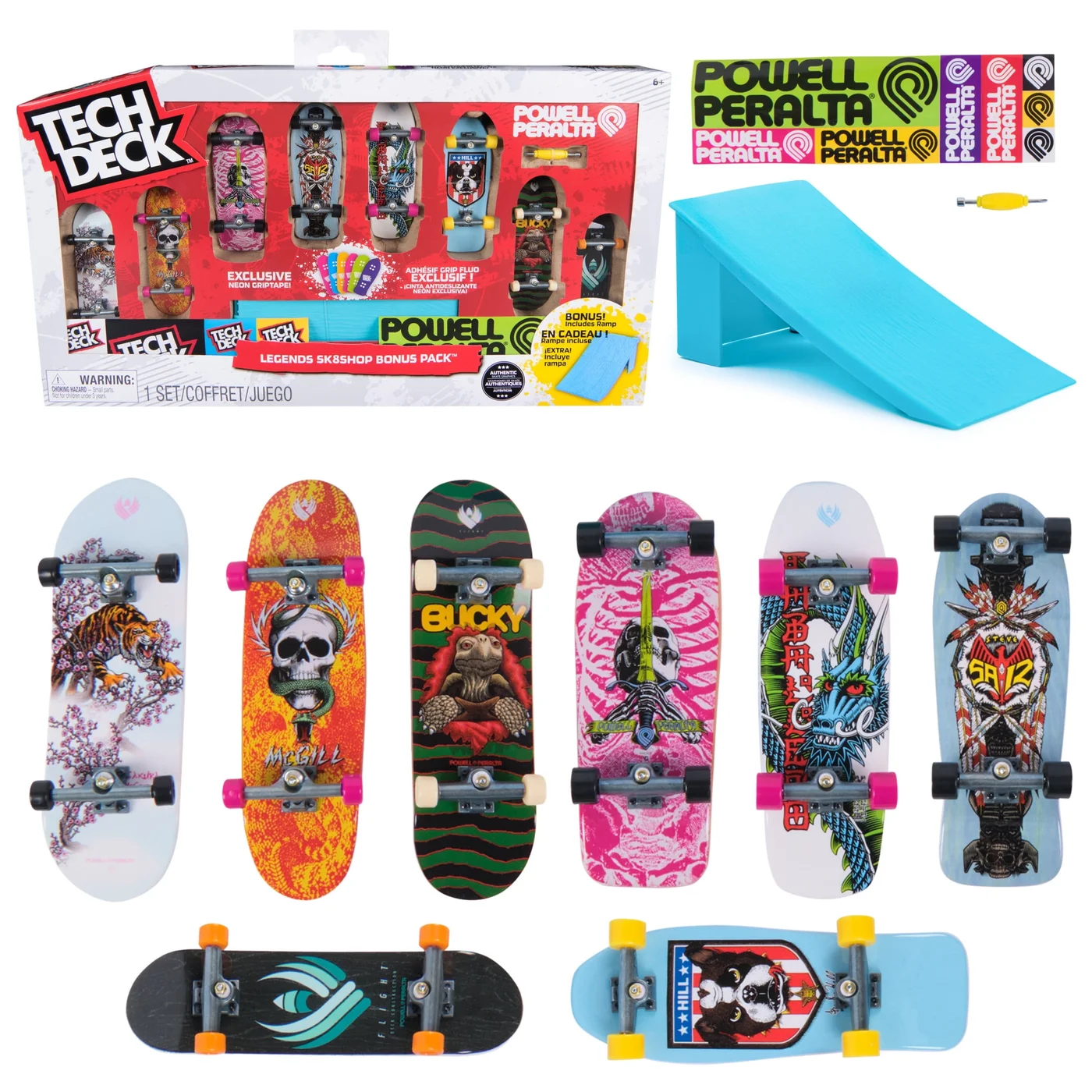 Tech Deck Competition Legends - Conjunto de 8 Skates de Dedo (
