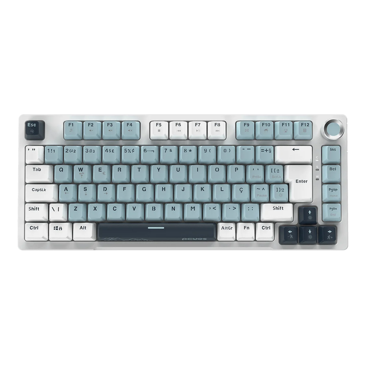 Teclado Gamer PCYes Arkeum, Summit Edition, Mecanico, Switch Outemu Blue, Rainbow, TKL, 75%, USB, Branco - AKSM75BBR