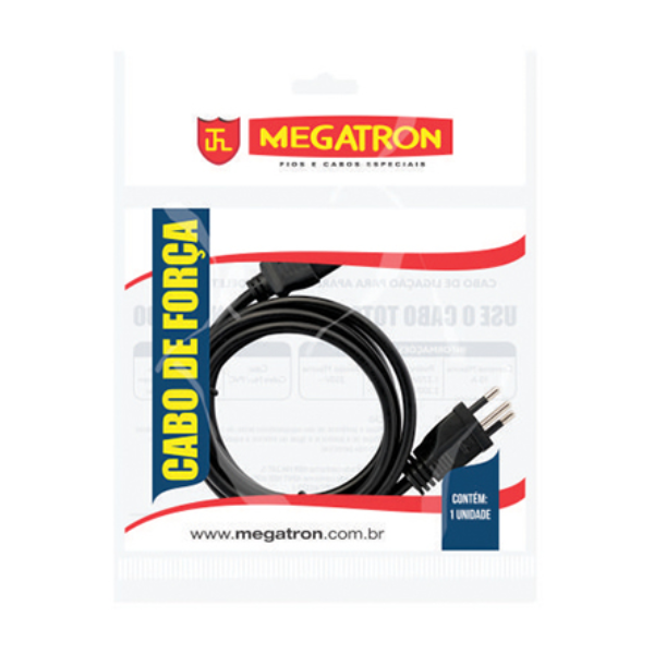 Cabo de Força Megatron para Notebook 1,2m - NBR 14136