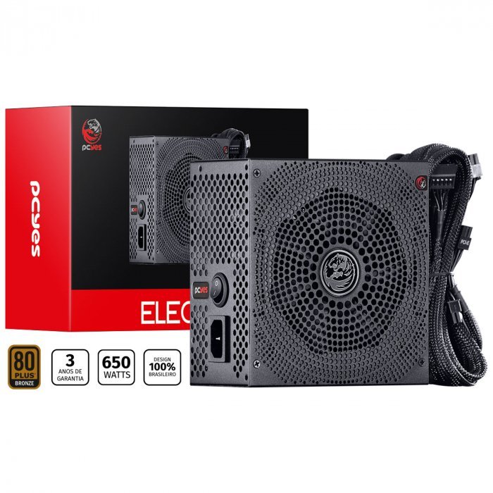 Fonte Pcyes 650w Electro V2 80 Plus Bronze ATX - ELECV2PTO650W