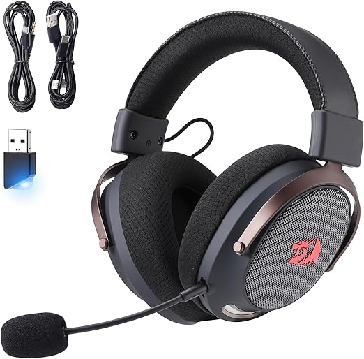 Headset Gamer Redragon Arrow Preto 7.1 Surround Virtual USB Tipo-C Microfone Removível Drivers 53mm H858