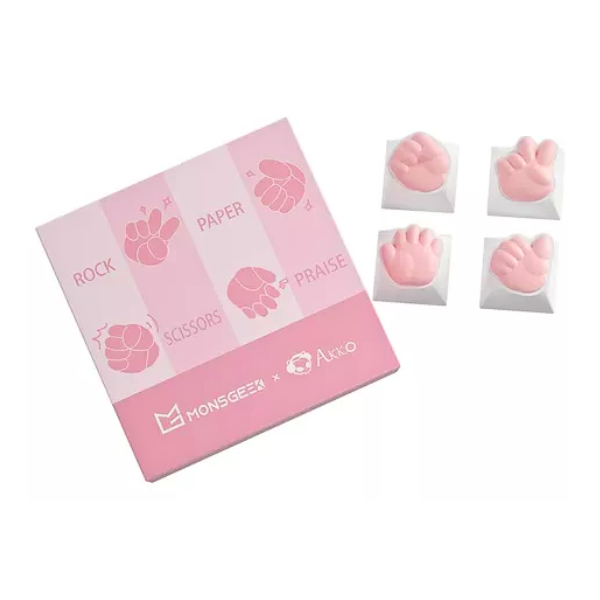 Kit de 4 Keycaps Akko Rock Paper Scissors and Praise Artisan