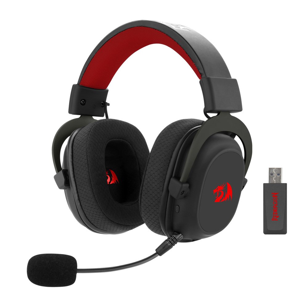 Headset Zeus Pro, Redragon, Sem Fio, Bluetooth, Driver 53mm, Surround 7.1, Preto, H510-PRO