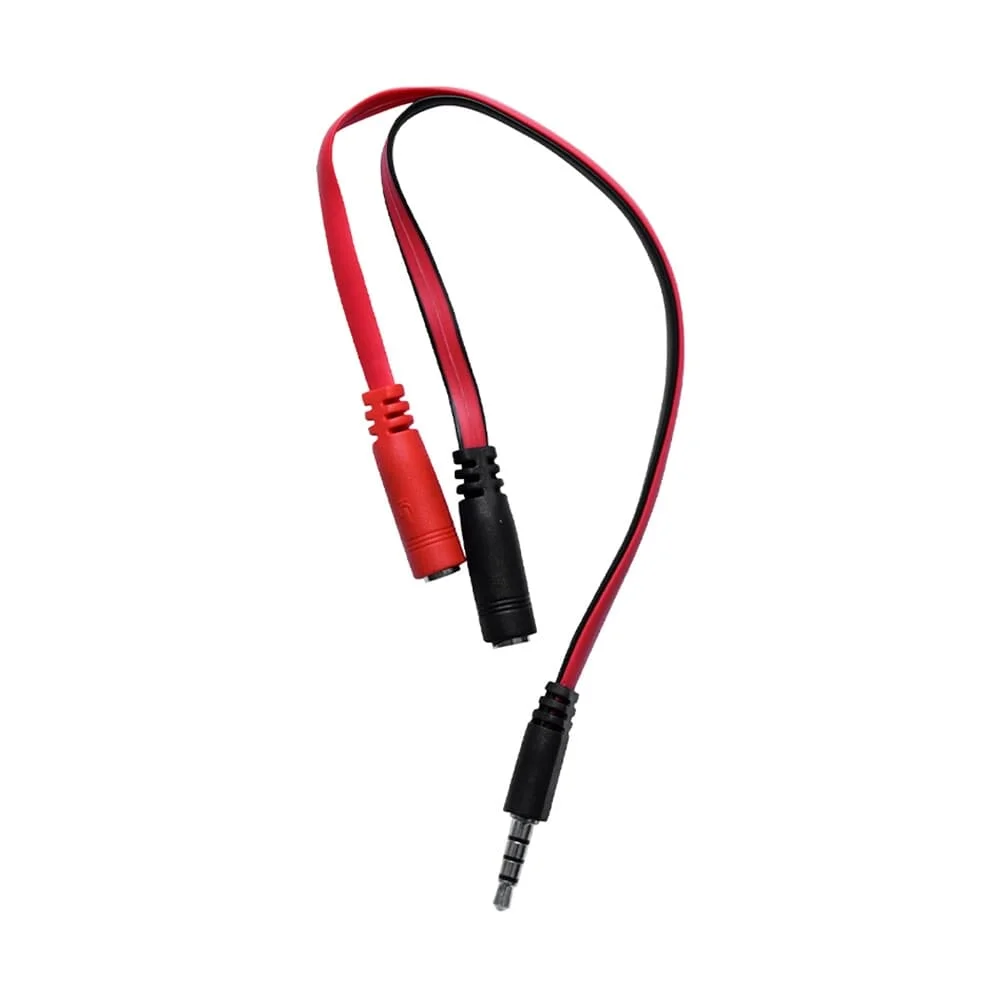 Cabo Adaptador de Áudio OEX 2P2 para P3 (CE402) Preto e Vermelho