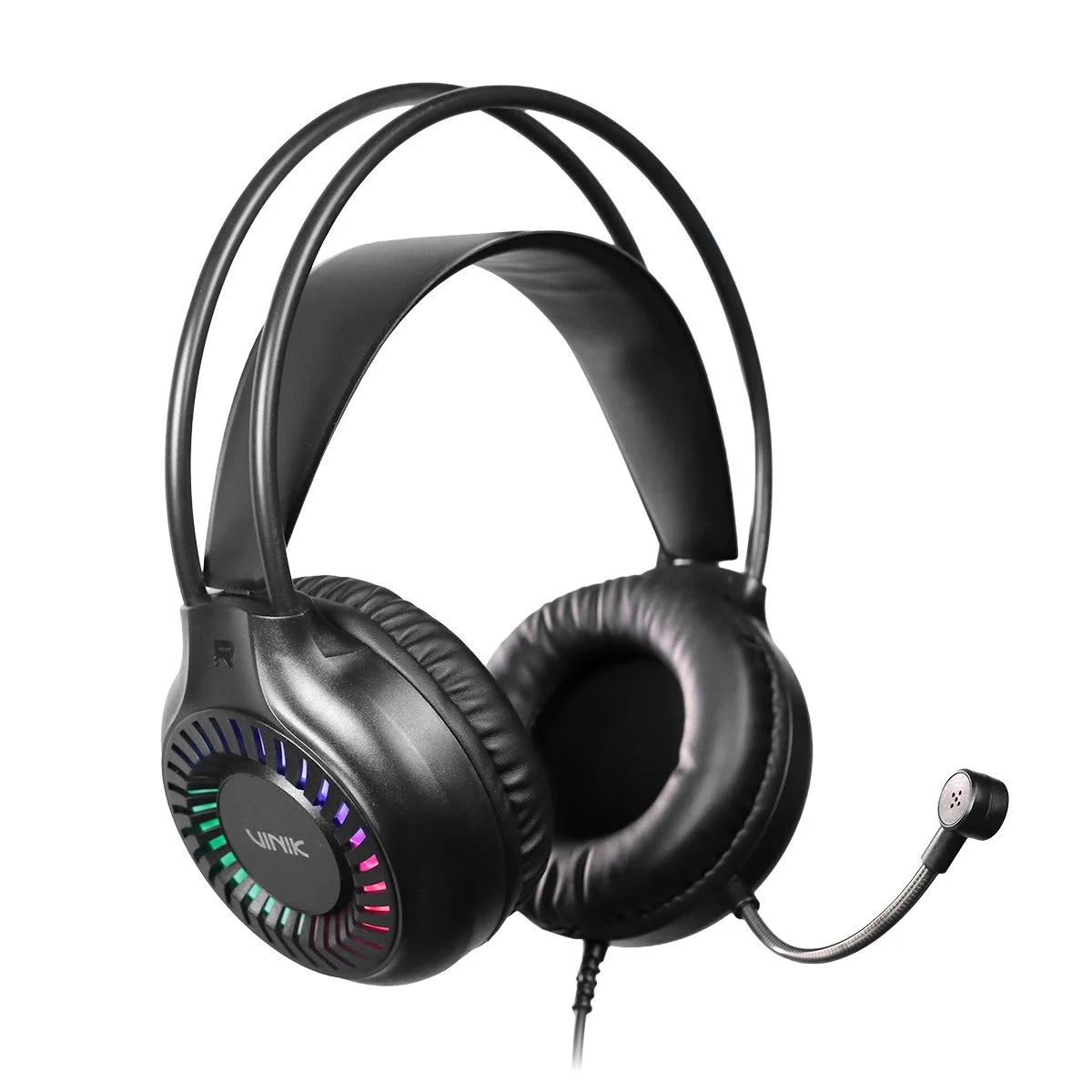 Headset Gamer Vinik, Hurricane, LED Rainbow, USB, Preto - VKHSGHCN