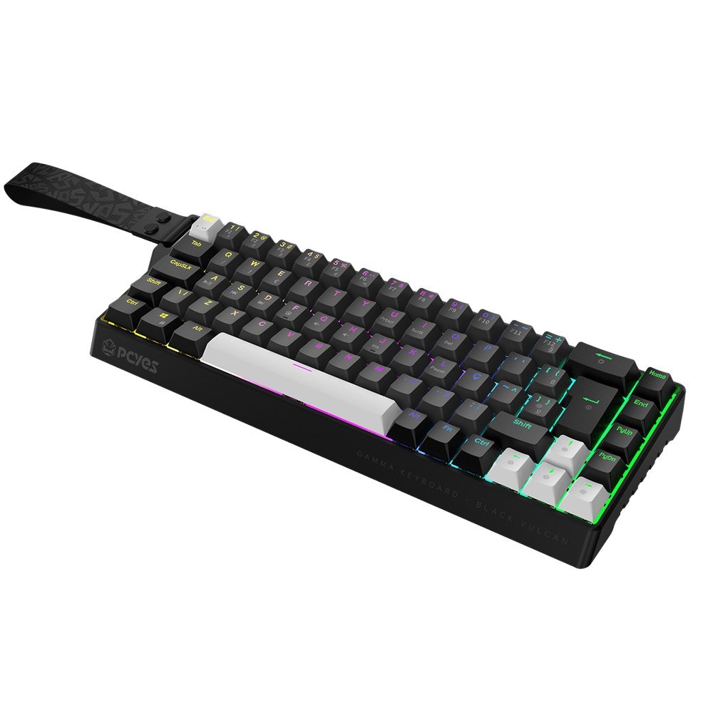 TECLADO MAGNETICO GAMER PCYES GAMMA BLACK VULCAN 8000HZ RAPID TRIGGER RGB PRETO PMGMBV