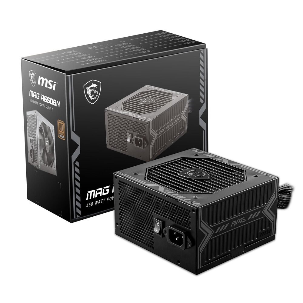 Fonte 650W, MSI, MAG A650BN, 80 Plus Bronze, PFC Ativo, 306-7ZP2B22-CE0