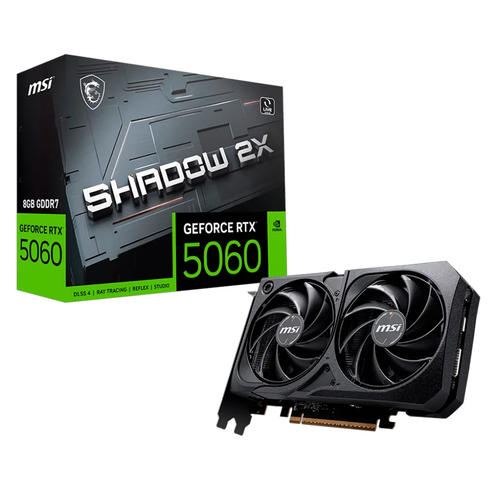 Placa de Vídeo MSI GeForce RTX 5060 Shadow 2X OC 8GB GDDR7 128-bit