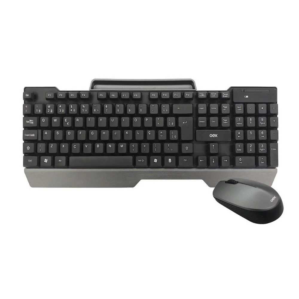 Kit Teclado e Mouse OEX Combo Office, USB, Preto e Cinza - TM406