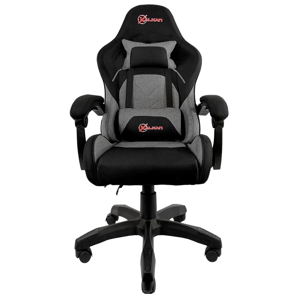 Cadeira Gamer Kalkan Astri Eclipse, Tecido, Reclinável 130°, Preta e Cinza - KLK00059