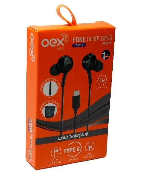 Fone de Ouvido OEX Hiper Bass P2 Preto - FN215