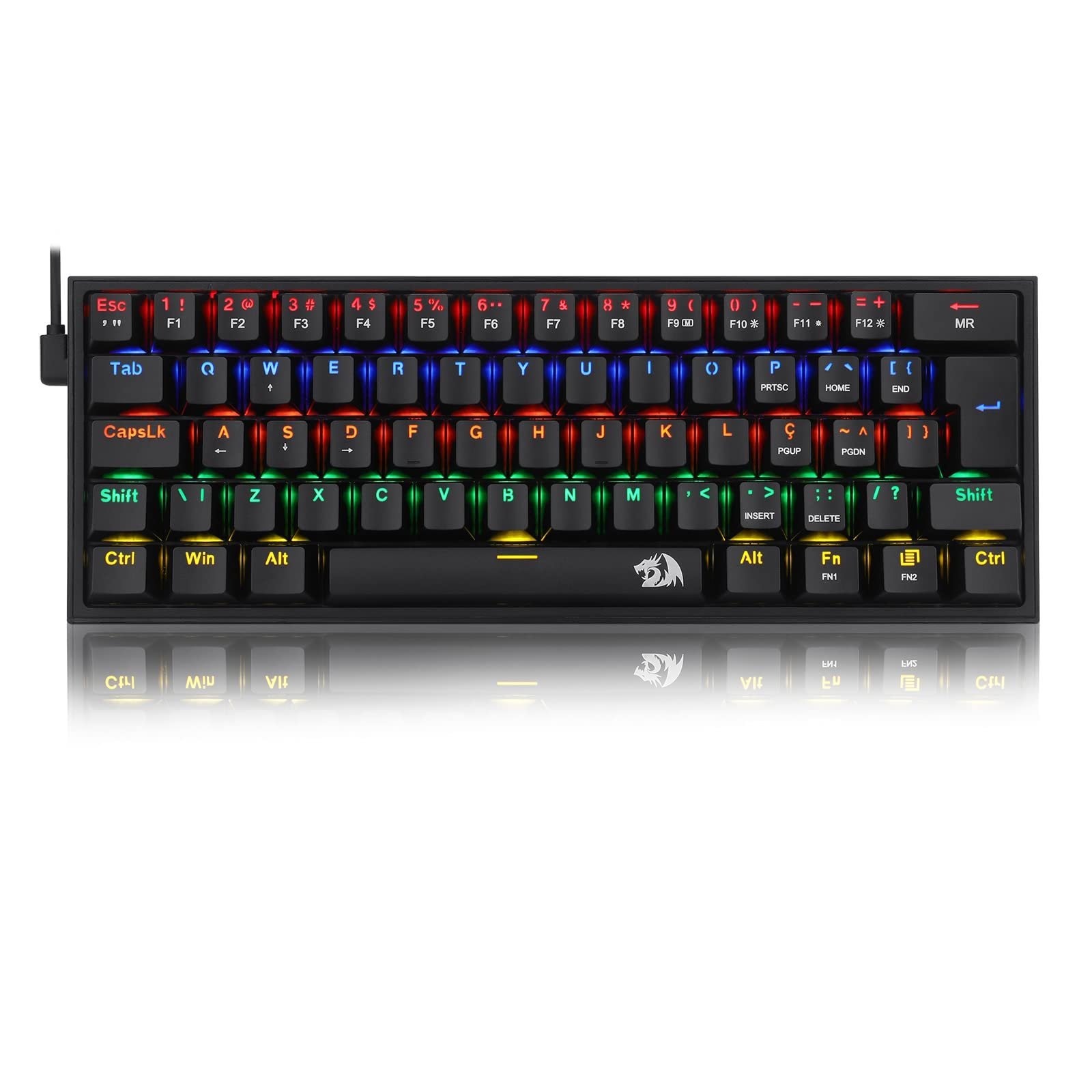 Teclado Redragon, Fizz, Mecânico, Switch Blue, RGB, ABNT2, Preto, K617-RGB-B-PT-BLUE