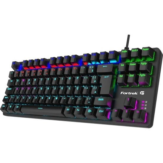 Teclado Fortrek, Black Hawk, Rainbow, Mecânico, Switch Brown, USB, 75939