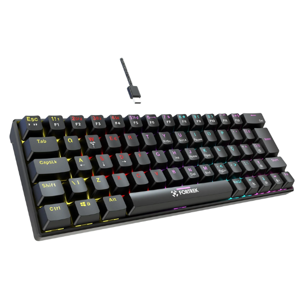 Teclado Gamer Mecânico Fortrek Gravity 65 Compacto Preto