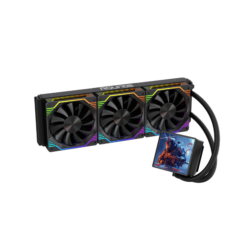 Water Cooler Round5 Zephyro 360mm ARGB com Tela LCD Intel/AMD TDP 300W Preto