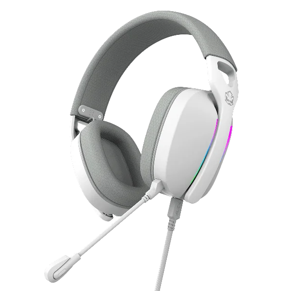 Headset Gamer PCyes Nowy White Ghost, Usb Surround, Driver 40mm, RGB - Hgnw40w