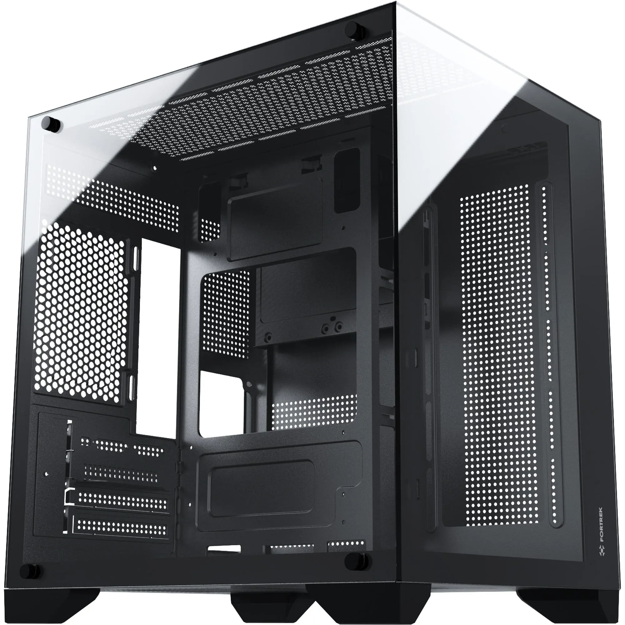 Gabinete Gamer Fortrek Clarity S/ Fan Lateral de Vidro Mid Tower Preto