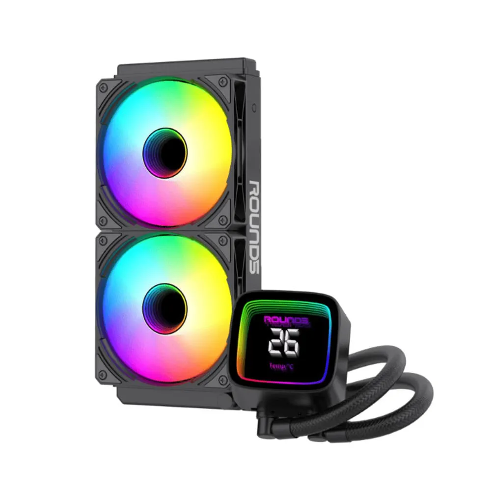 Water Cooler Round5 Boreah 240mm ARGB com Display 2.1" Intel/AMD TDP 250W Preto