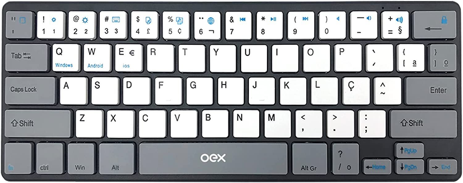 Teclado OEX Concept Sem Fio Branco e Cinza TC506