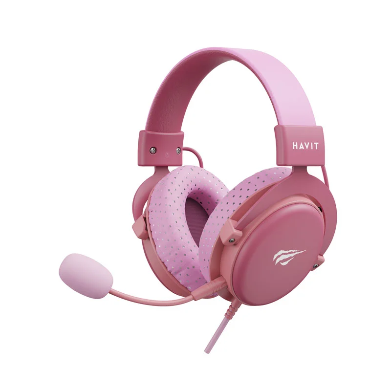 Headset Gamer Havit H2015D, 3.5mm, Drivers de 50mm, Rosa