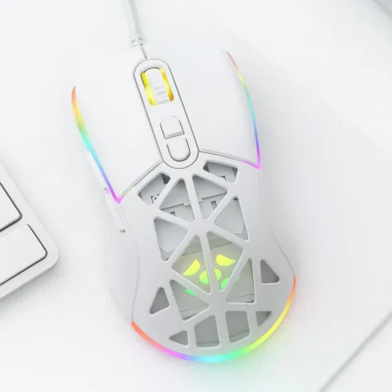Mouse Fortrek Striker, RGB, 12800 DPI, Tampa Trocáveis, USB, Branco - 85979
